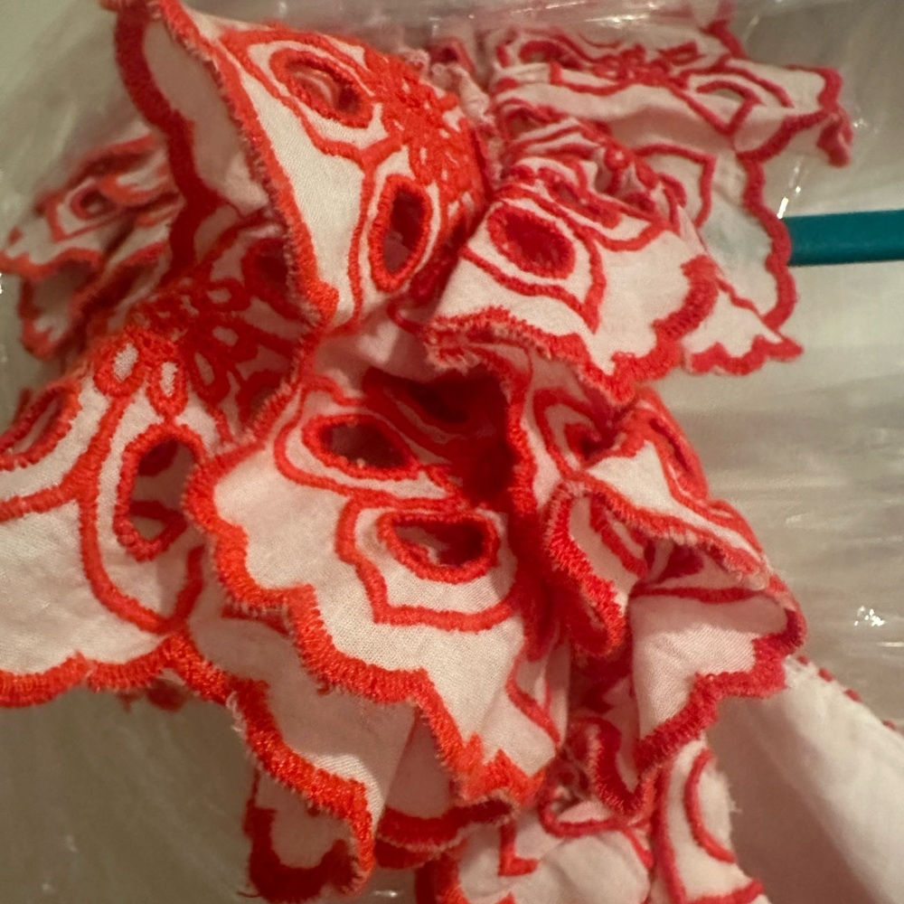 🔖 NWT $795 Alice + Olivia Tawney Eyelet Tiered Maxi Dress - Picture 7 of 12